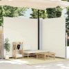 Zaťahovacia dvojitá bočná markíza na terasu 170x600 cm, krémová