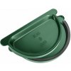 Čelo žľabové polkruhové s gumou KJG pozink - farebný - RAL 6005 Machovo zelená - 333 mm (šírka žľabu 153 mm)