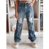 Dstreet Dámske džínsy wide leg dierované DEMARIP UY2486 modré