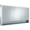 KEUCO Royal Lumos závesná zrkadlová skrinka s LED osvetlením (nastaviteľná farba svetla), pre montáž na stenu, 3 dvierka + 1 polička, 1400 x 735 x 165 mm, strieborná eloxovaná, 14306171311