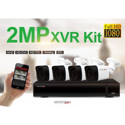 Monitorrs Security AHD 4 kamerový set 2 MPix Tube (6030K4) (Monitorrs Security)