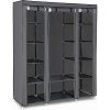 tectake 402534 látková skriňa s 3 priehradkami vr. 3 boxov - černá