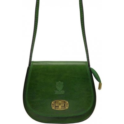 Gregorio Zelená kožená elegantná crossbody kabelka