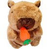 PLYŠOVÁ HRAČKA S VIBRÁCIOU PLYŠOVÝ MEDVEĎ KAPYBARA S MRKVOU 20CM E2645 EMAJ