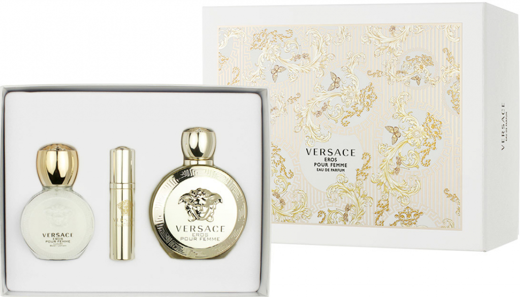 Versace Eros Pour Femme EDP 100 ml + telové mlieko 100 ml + EDP 10 ml darčeková sada