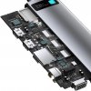 Rozbočovač 11v1 Baseus Metal Gleam Series, USB-C na 3x USB 3.0 + 2x HDMI + USB-C PD + Ethernet RJ45 + microSD/SD + VGA + AUX