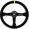Športový volant WRC čierny semiš Yellow Strip 350 mm