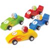 Bigjigs Toys Barevné dřevěné závodní auto 1 ks