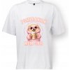 BIELA DÁMSKA KOŠEĽA OVERSIZE – POMERANIAN MOM CLUB, BAVLNA PREMIUM S/M