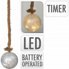 Svítící koule na provaze,sklo, 10 LED