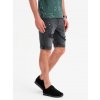 Ombre Men's short denim shorts with rubbing and rolled up leg - gray šedá XXL Ombre 5907064514908