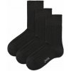 Vlnka 3 páry bavlnených ponožiek so zdravotným lemom čierna
