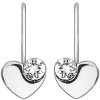 Evolution Group strieborné srdiečkové náušnice s kryštálmi Swarovski 31299.1 bielej