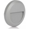 V-TAC Sivé okrúhle LED svietidlo na schody 2W IP65, Teplá biela 2500 - 3000K