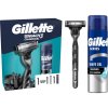 Gillette Mach3 Gillette Mach3 Charcoal holiaci strojček + náhradné hlavice 1 ks + Gillette Series Cleansing gél na holenie 200 ml