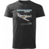 Tričko STRIKER s potlačou Supermarine Spitfire - čierne