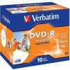 Verbatim DVD-R, Wide Inkjet Printable ID Brand, 43521, 4.7GB, 16x, jewel box, 10-pack, 12cm, pre archiváciu dát