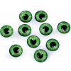 Sklenené oči na nalepenie Ø10 a 12 mm - 10 ks 4 (12 mm) zelená sv.