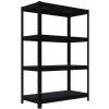 Kovový regál do garáže Biedrax 40 x 100 x 120 cm, čierny - 4 police kovové