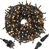 SPRINGOS LED svetelná reťaz - 41,5m, 500LED, IP44, teplá biela + záblesky