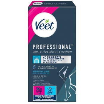 VEET Professional Studené voskové pásky na citlivú pokožku 40 ks