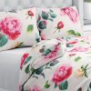 Biante bavlna obliečky Sandra SA-715 Veľké ružovočervené pivonky na smotanovom 140x200 70x90