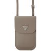 Kabelka na mobil Guess PU Grained Triangle Logo Brown