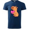 Zamilovaná kapybara - Klasické pánske tričko vyššej gramáže - 2XL ( Polnočná modrá )