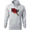 Ping Pongová legenda - Mikina pánska Cape s kapucňou - L ( Svetlosivý melír )