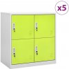 vidaXL Uzamykacie skrinky 5 ks bledosivé a zelené 90x45x92,5 cm oceľové