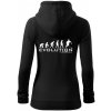 Evolúcia Floorball - Mikina dámska trendy zipper s kapucňou - XL ( Čierna )