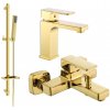 MEXEN/S - Cetus DQ77 Set umývadlovej a vaňovej batérie s príslušenstvom, zlato 744303DQ77-50