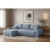 Rohová rozkladacia sedačka EDGAR - svetlomodrá