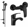Sada batérií Mexen Fabia DF05 - umývadlová batéria + sprchová batéria so sprchou čierna