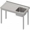 STALGAST Stůl s umyvadlem s jednou mísou na pravé straně bez police, 800x700x850 mm | STALGAST, 983817080