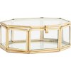 MADAM STOLTZ Sklenený box Clear Octagonal Brass