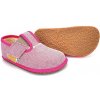Barefoot detské papučky ružové riflové