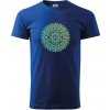 Mandala zelenožlutá - Klasické pánske tričko vyššej gramáže - 4XL ( Kráľovská modrá )