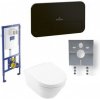 Villeroy & Boch ARCHITECTURA predstenový set ViConnect, WC misa DirectFlush, sedátko SoftClosing, tlačítko E200 čierna 4694HR01