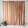 Ružový/hnedý ľanový záves 140x250 cm Cafe Creme – Linen Tales