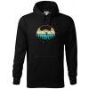 Paragliding vintage - Mikina pánska Cape s kapucňou - 5XL ( Čierna )