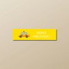 Nažehľovacie menovky na oblečenie (Kopírovat) - 1ks, Obdĺžnik 4,4 × 1,1 cm, Taxi, Žltá