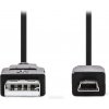 NEDIS kabel USB 2.0/ zástrčka USB-A - 5pinová zástrčka mini USB/ černý/ bulk/ 2m CCGL60300BK20