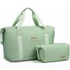 KONO set variabilná cestovná taška a kozmetická taštička - zelená - 26L