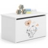 Truhlica na hračky Daria biela s potlačou Sloník