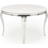 Halmar Okrúhly jedálenský stôl REGINALD 120 biely mramor/strieborný