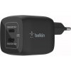 Nabíjačka sieťová Belkin GaN 2x USB-C 45W čierna pre Apple (WCH011vfBK)