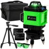 Laserová vodováha 4D 360° zelený lúč, diaľkové ovládanie, 16 línií