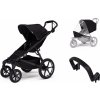 Mestský kočík Thule Urban Glide 4-wheel Black + Bezpečnostná rukoväť + Ochrana proti dažďu