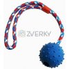Nobby Dog Hračka dutá gumová lopta s lanom a rolničkou 5 cm